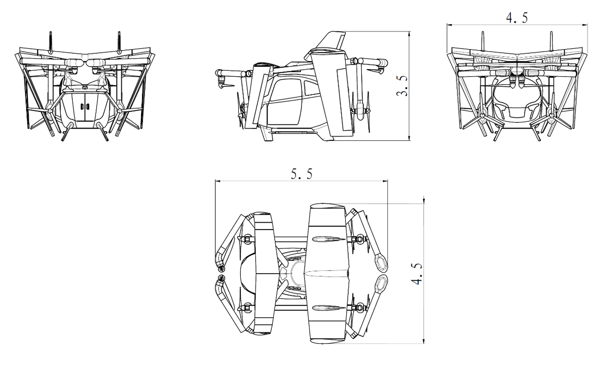 深谋飞行器全球首款1.3吨级油电混动重eVTOL星汉一号HW450H参数价格量产时间(图2) 深谋飞行器全球首款1.3吨级油电混动eVTOL星汉一号HW450H参数价格量产时间(图2)